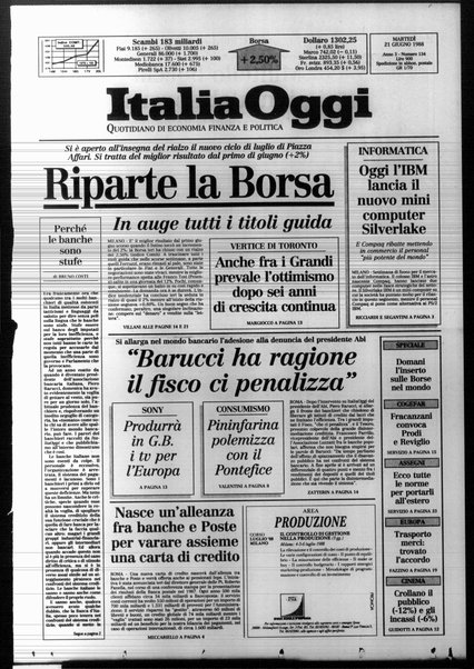 Italia oggi : quotidiano di economia finanza e politica